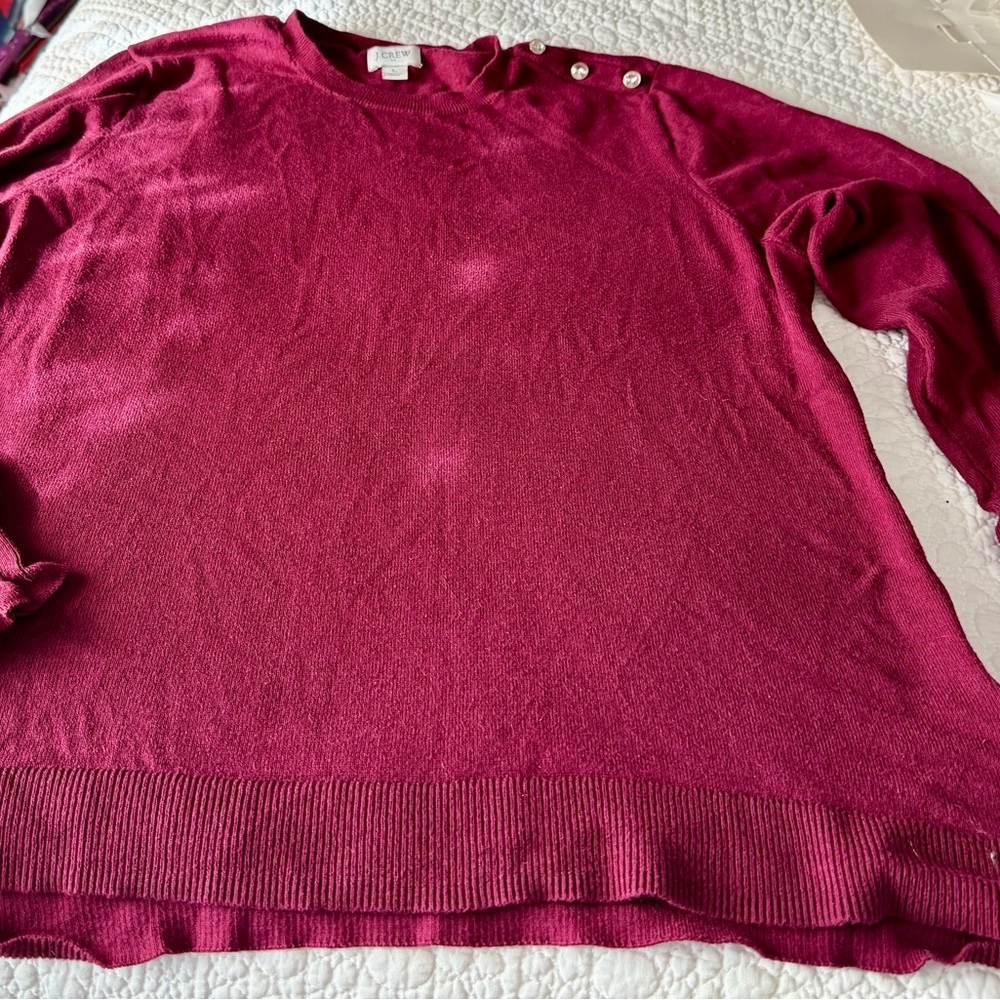J. Crew Women's Rich Burgundy Crewneck Sweater